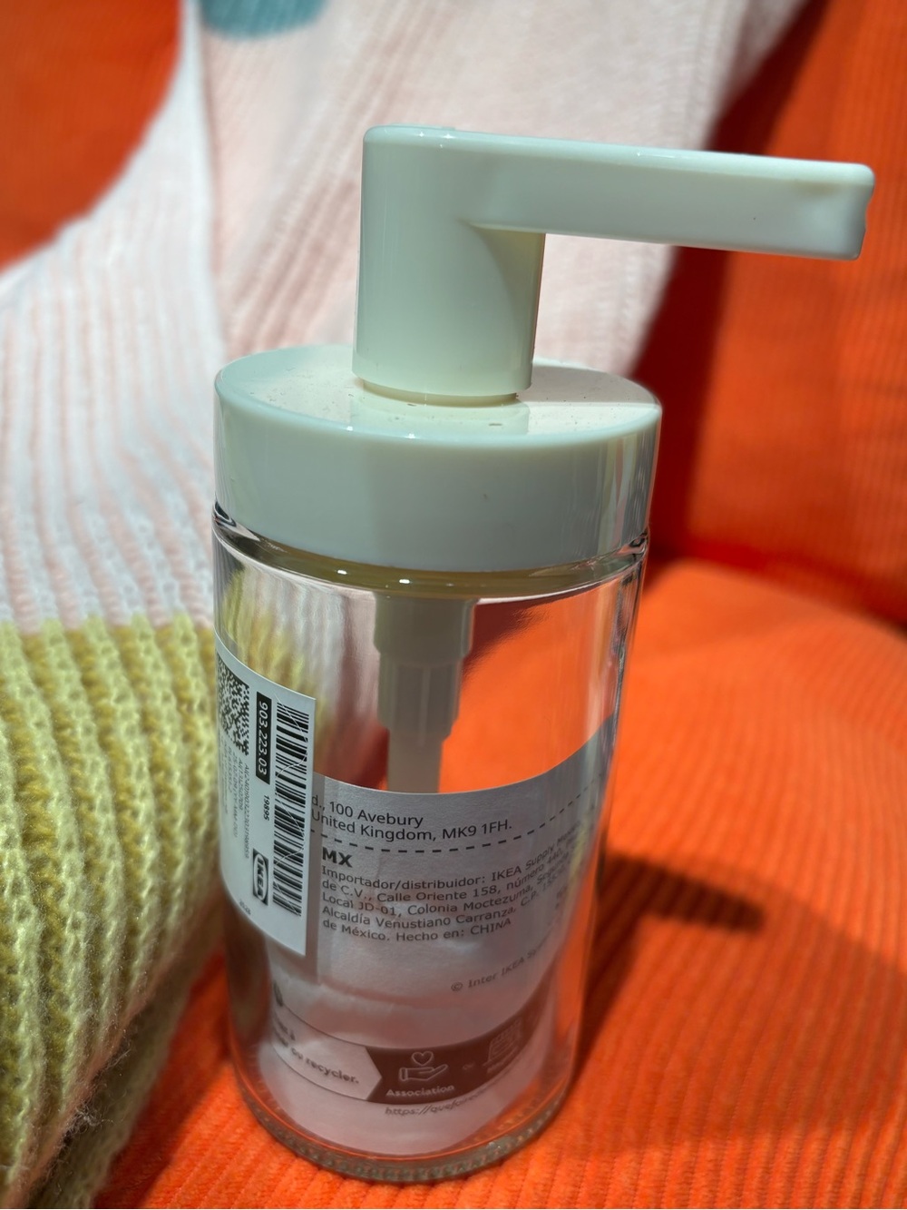 IKEA Clear soap Dispenser w Pump for hand soap cream lotion or dish liquid soap